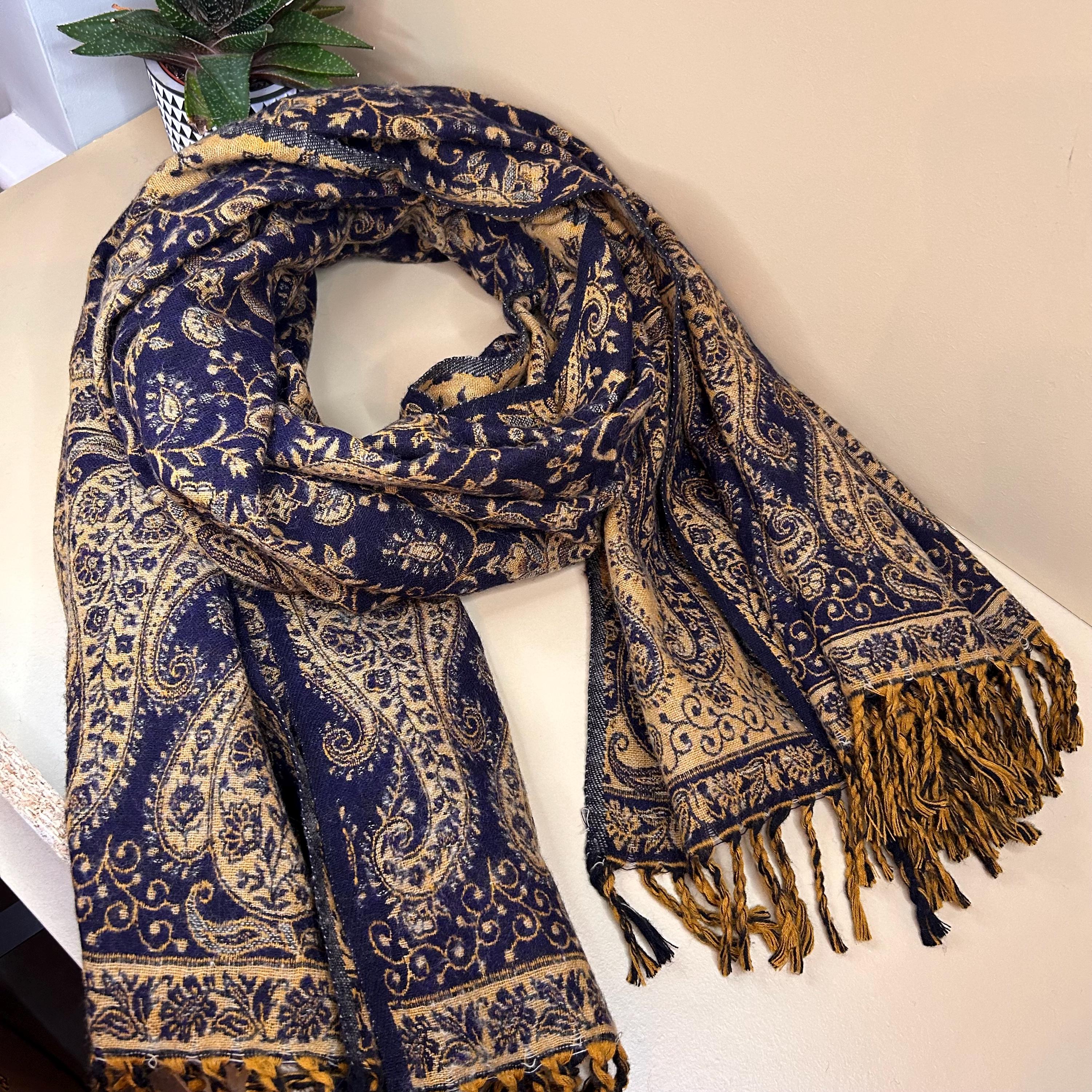Fine Floral Pattern YAK Wool Scarf, Shawl Wrap Blanket Fine Floral Pattern YAK Wool Scarf, Shawl Wrap Blanket