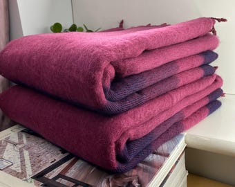 Yak Wool Blanket/ Living room Throw /Sofa Throw /Travel Throw/ Rug Camping Wrap / Meditation Out door Throw Wrap Hand-Loomed Nepal B8