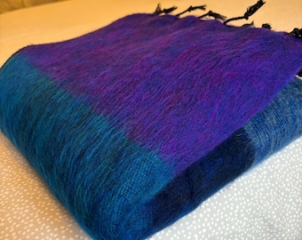 Yak Wool Blanket/ Living room Throw /Sofa Throw /Travel Throw/ Rug Camping Wrap / Meditation Out door Throw Wrap Hand-Loomed Nepal b10