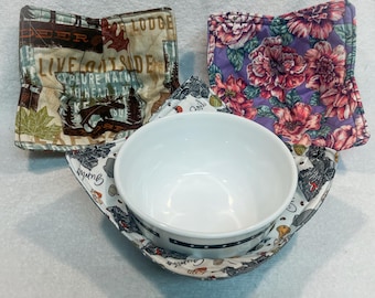 Microwave Bowl Cozy, Cotton Hot Food Holder