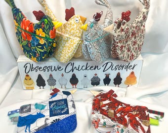 Chicken Potholders, Chicken Oven Mitts, Novelty Potholder, Kitchen Decor