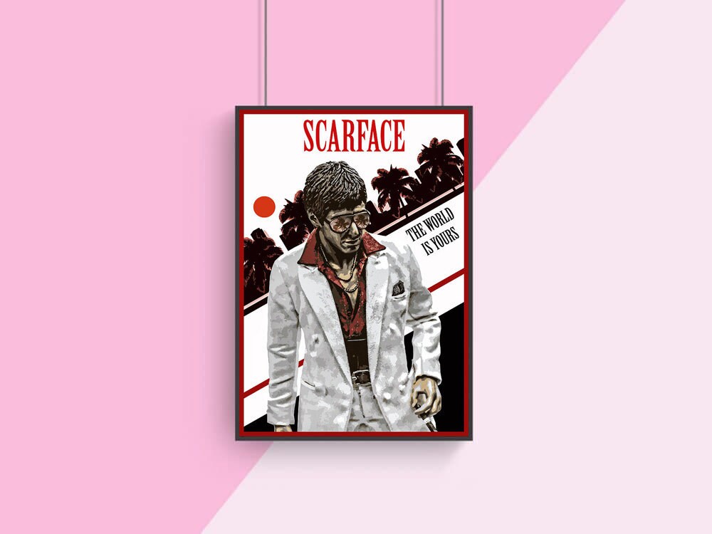 Scarface Art Poster Scarface Movies poster Wall Decor Home | Etsy
