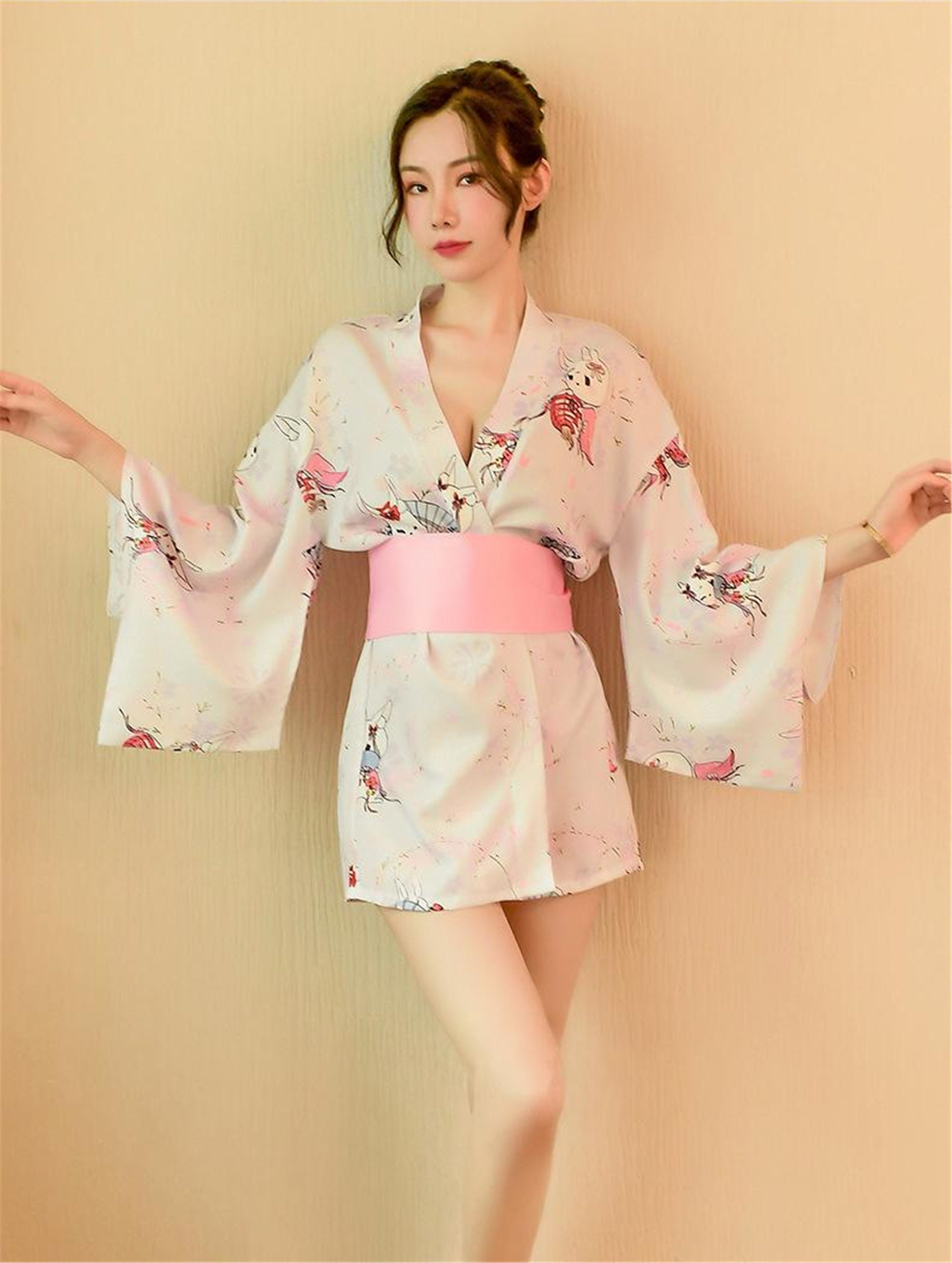 Japanese Sexy Kimono Pajamas Ladies Thin Silk Pajamas Yukata Etsy