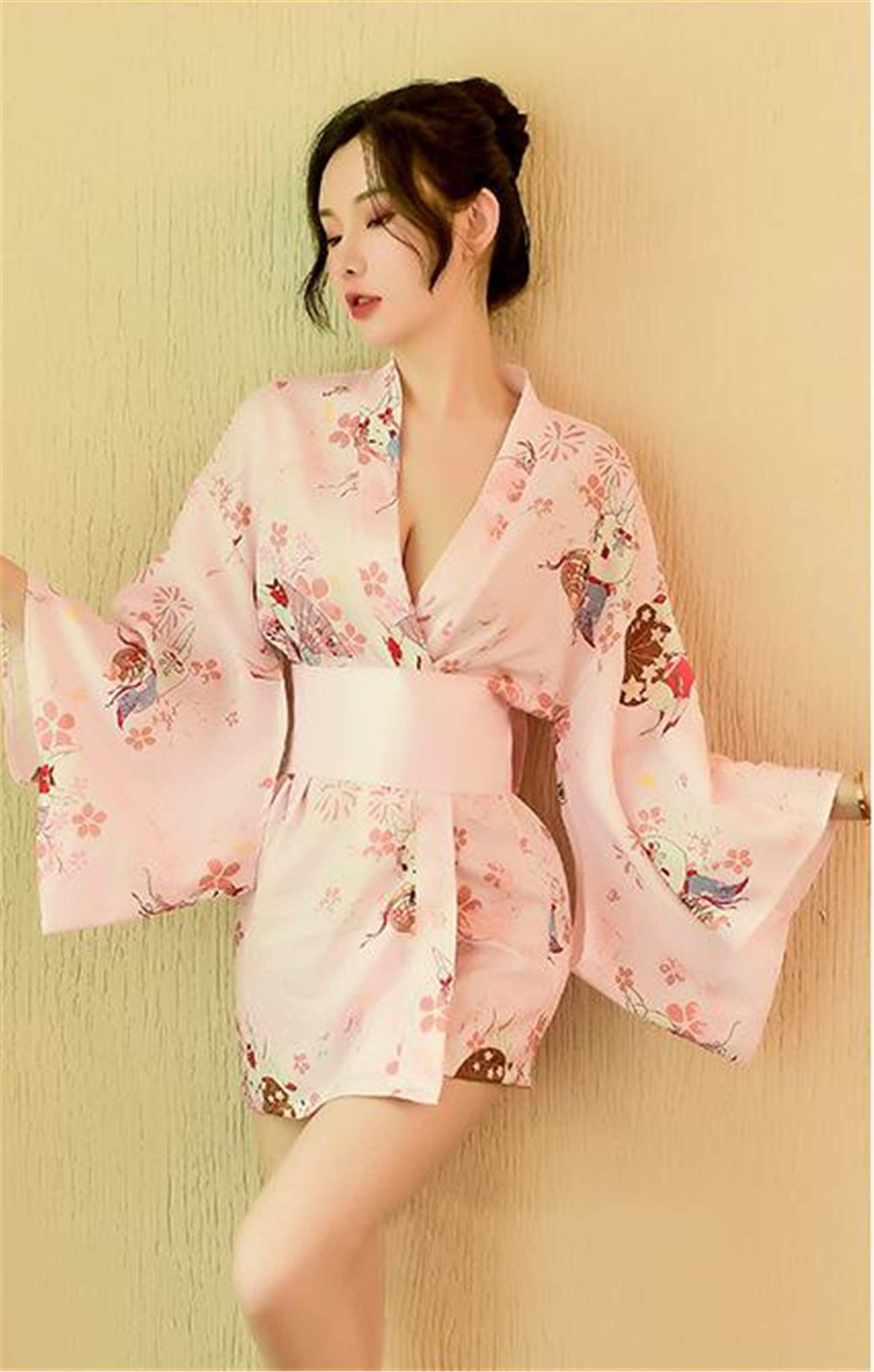 Japanese sexy kimono pajamas ladies thin silk pajamas yukata Etsy