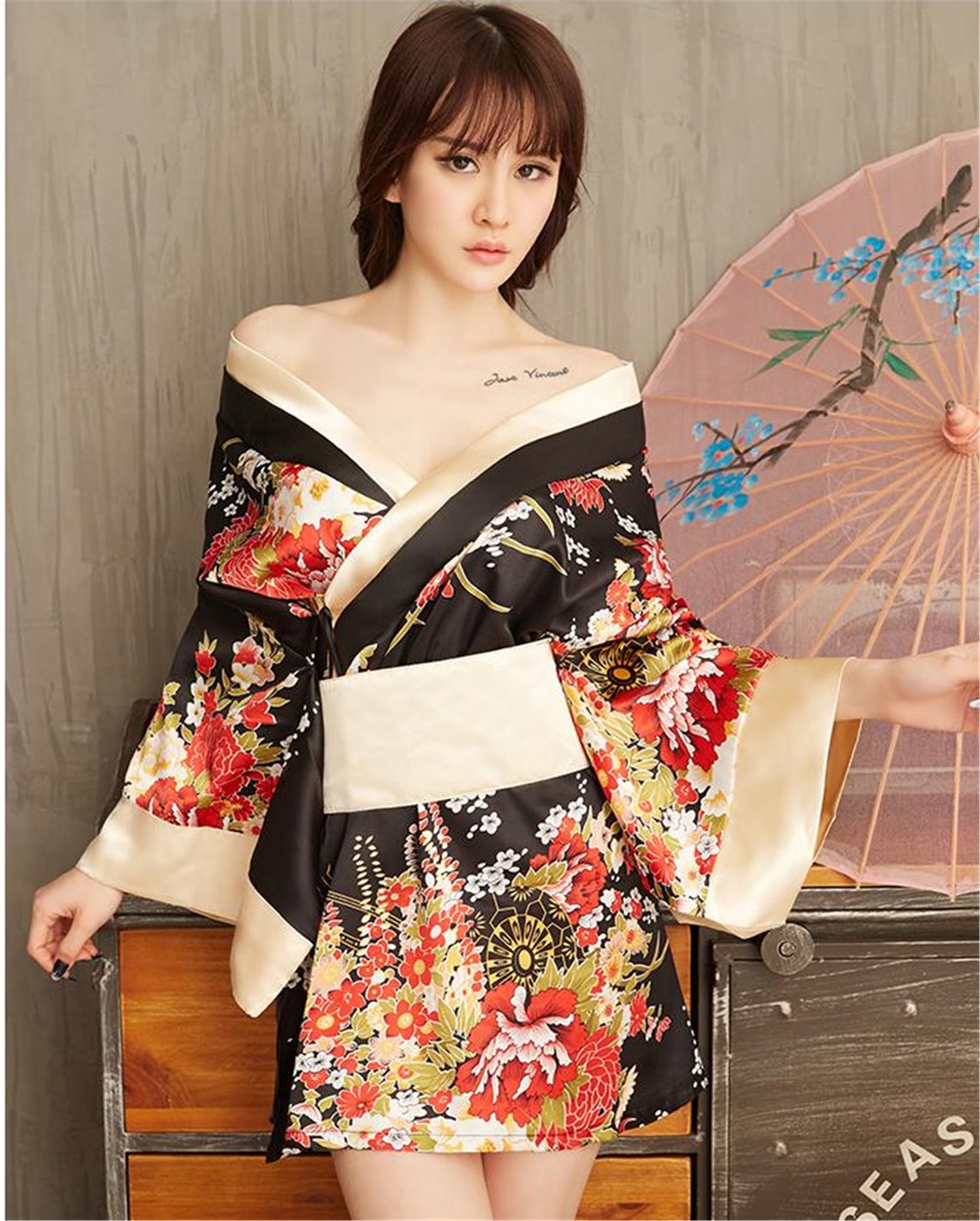 Sexy Pajamas Ice Silk Sexy Japanese Kimono Temptation Etsy UK