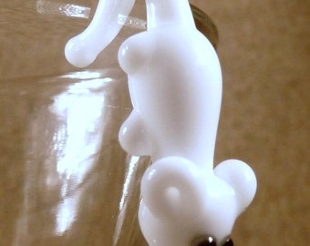 Mouse in delirium (to hang on a glass) - glass animal, size approx. 24 mm, price for 1 piece, made in Czech Republic (n.59)