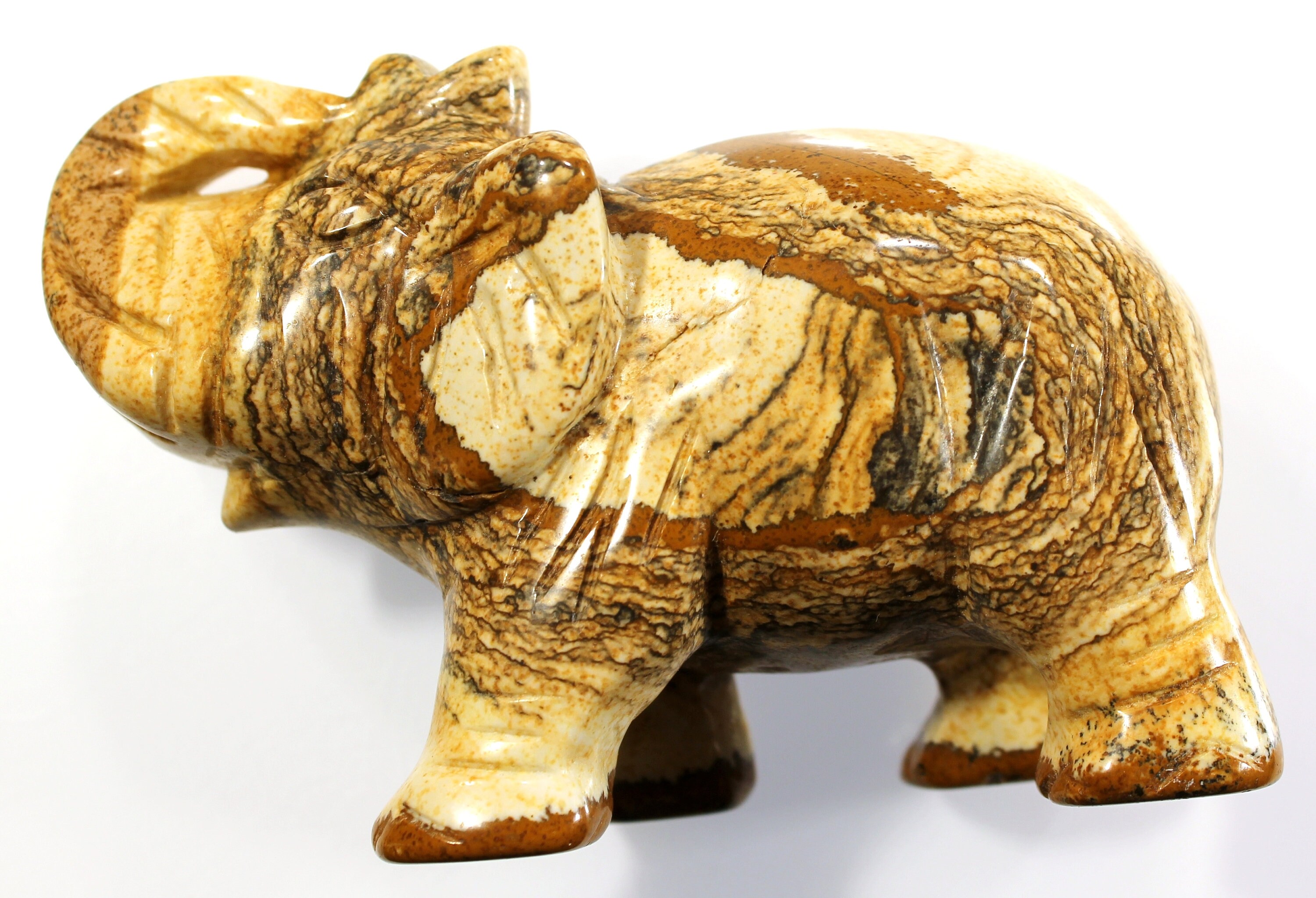 Bigger elephant made of picture jasper price for 1 piece 135 Etsy