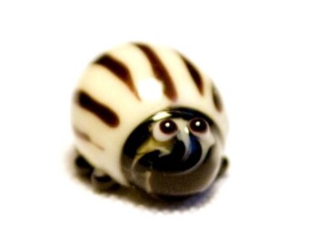 Colorado potato beetle - glass animal / figurine, size approx.   12x9x8 mm, price for 1 piece, made in Czechia, quality handwork (n.47)