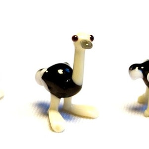 Ostrich - glass animal / figurine, size approx. 22x15x13 mm, price for 1 piece, made in Czech Republic, quality handwork (n.41)