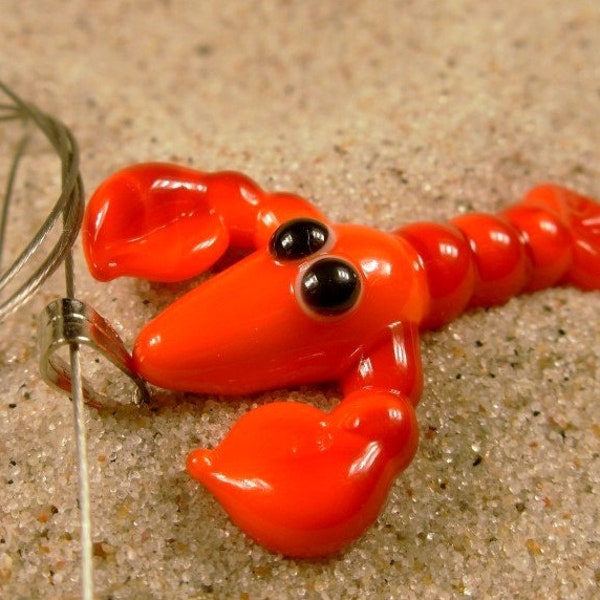 NEW! Pendant crawfish - glass animal / figurine, size approx. 27 mm, price for 1 piece, made in Czech Republic, quality handwork