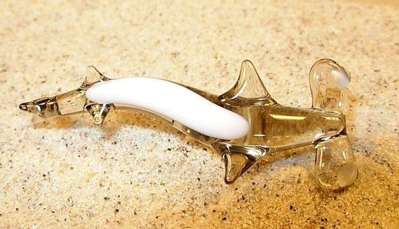 Smooth Hammerhead Hammerhead Shark glass Animal, Size Approx. 40x17x10mm,  Price for 1 Piece, Made in Czechia, Quality Handwork n.137 