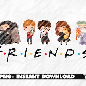 Wizard friends png, magical friends png, friends transparent png, friends  prints sublimation, wizard watercolor png, magical kids prints