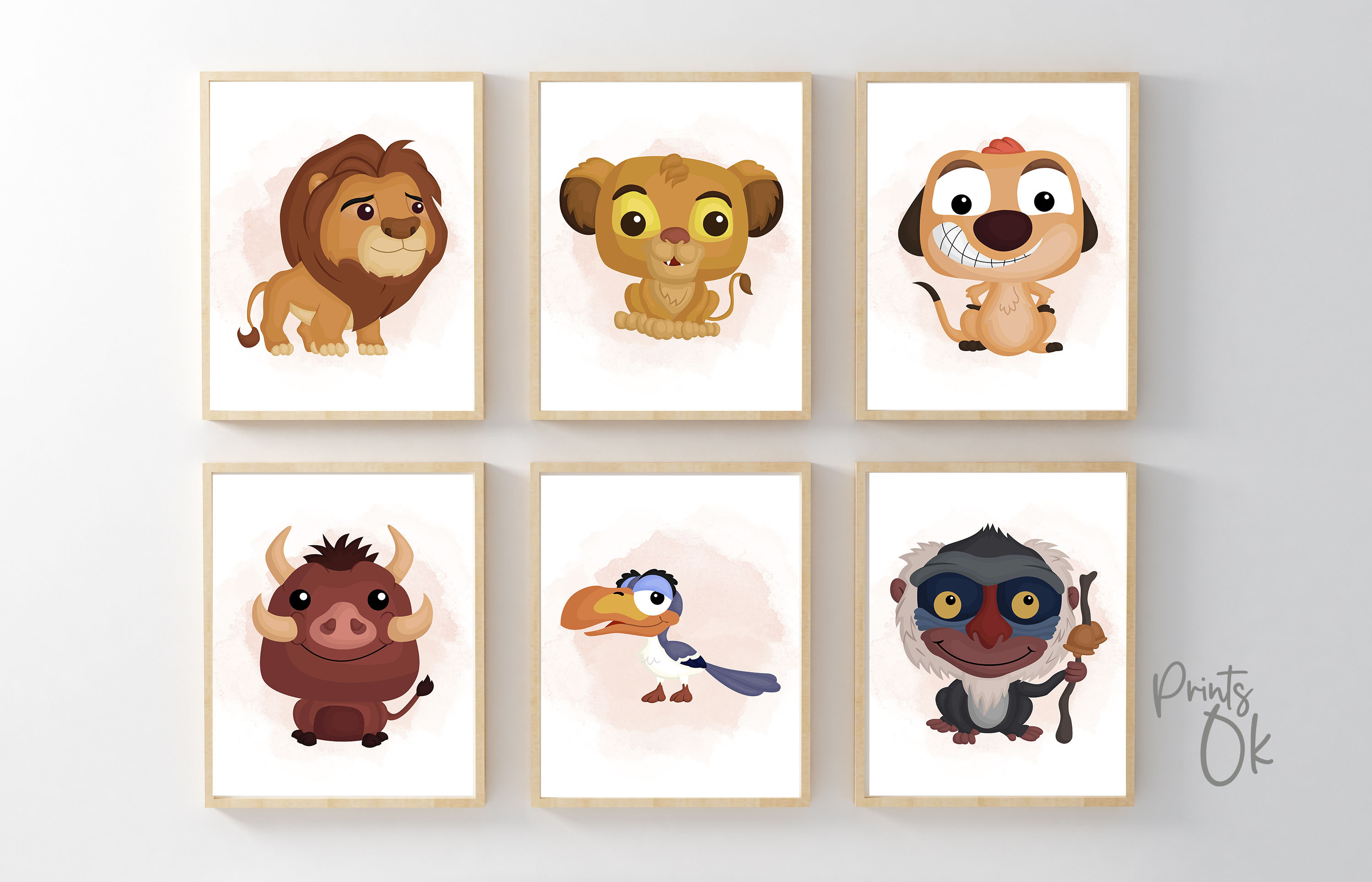 The Lion King Nursery Wall Art Set of 6 Printables Nursery Etsy