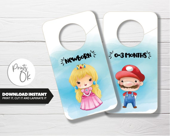 Impressions dorganisateur de placard Super Mario Chambre denfant organisatrice Separateurs de vetements Mario Bros Impressions de decor de placard Etiquettes de garde robe Impressions de chambre de be...