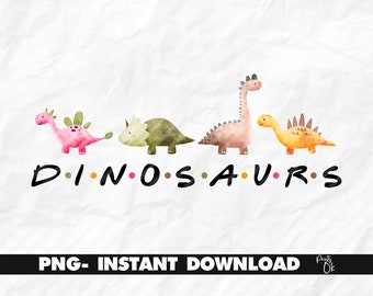 Dinosaurs PNG, Watercolor Dinosaurs, Dinosaurs Sublimation, Dino Printable, DIno Party Decor, Watercolor Animals Design, Baby Dino Prints