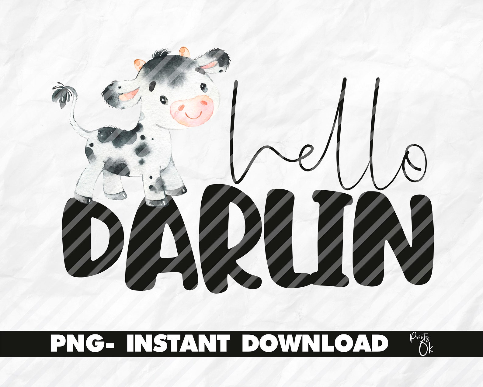 Hello Darlin File PNG Quote for Sublimation or Printables Etsy