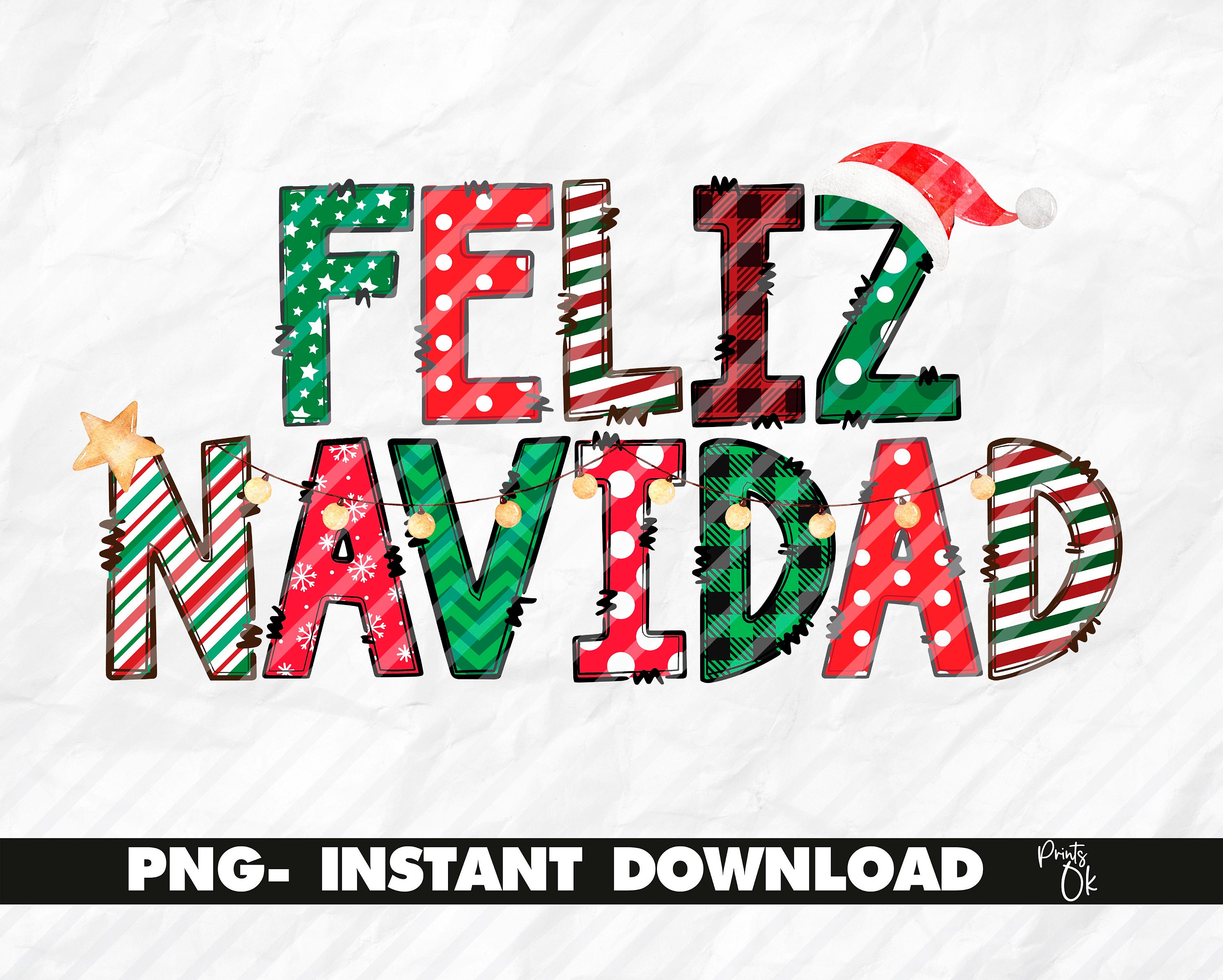 Merry Christmas Spanish PNG Xmas Phrase Sublimation Designs - Etsy Ireland