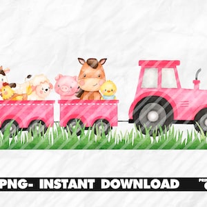 Tractor rosa png Etsy Espa a