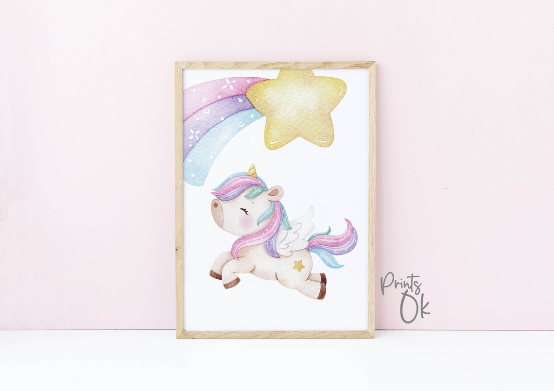 Unicorn Printable Wall Art Set of 3 Prints Unicorn Nursery - Etsy