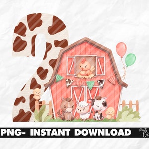 Farm Birthday PNG, Two Birthday Theme, Farm Birthday Decorations, Farm ...