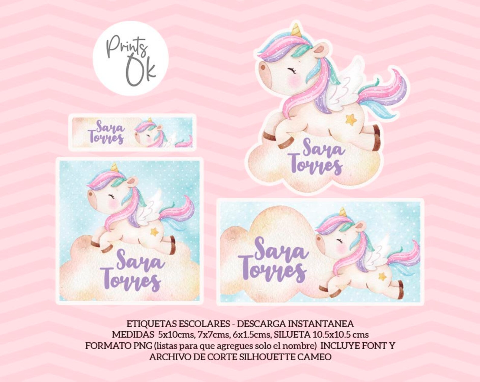 School Labels Unicorn Prints Personalised Label School - Etsy
