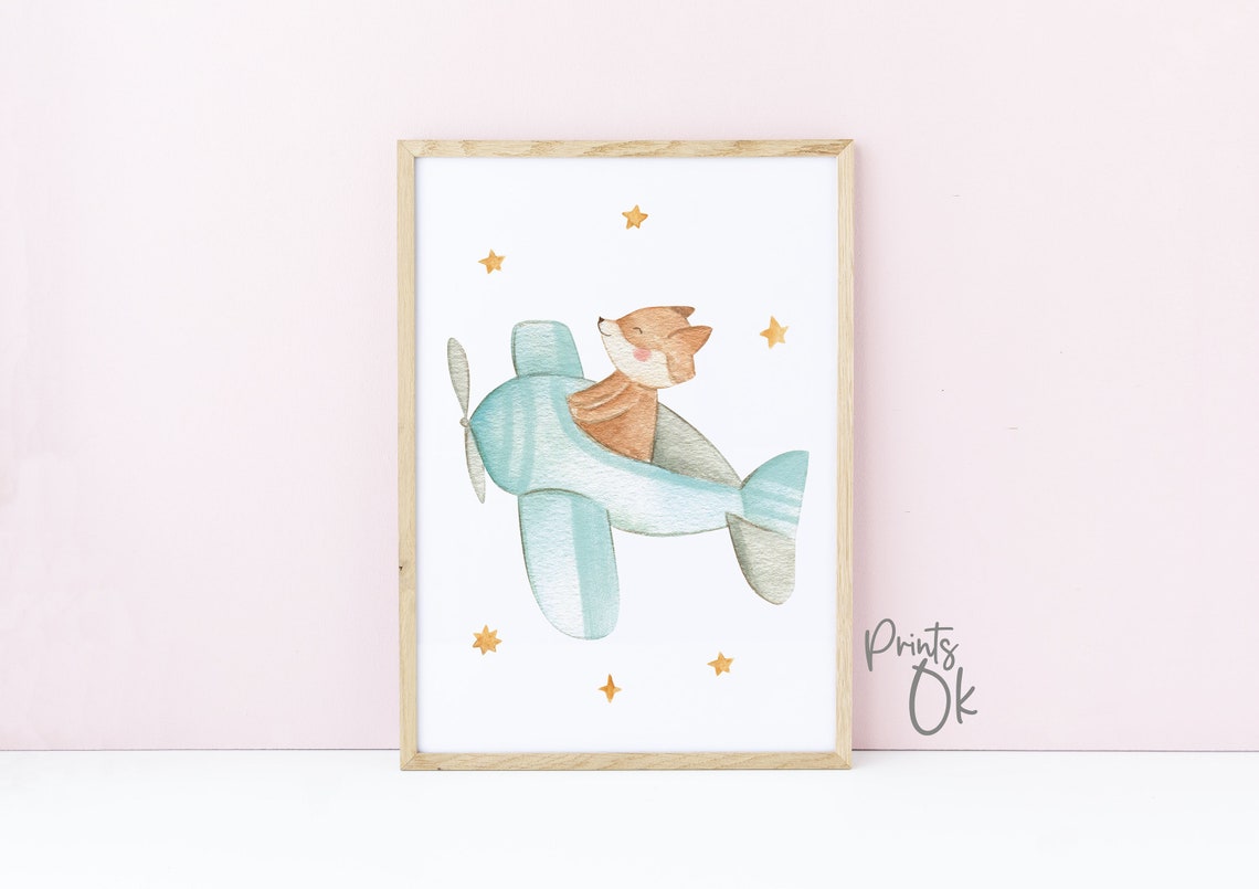 Cute Animals Nursery Decor Watercolor Animals Printables - Etsy