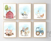 Animal Farm Poster Set of 6 Farm Printables Nursery Cute - Etsy