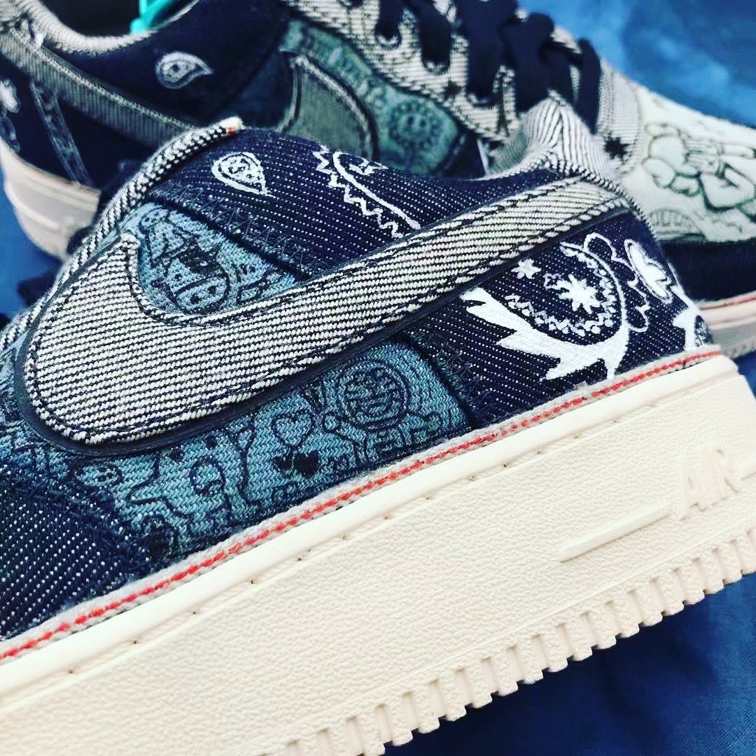 Nike Air Force 1 X Denim Fabric Kaws Custom shoes customized | Etsy