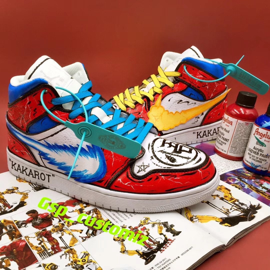 DBZ Custom Air Jordan 1 avec Anime Characters Goku 100% | Etsy