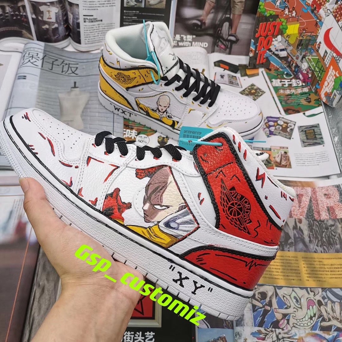 Custom Air Jordan 1 with Anime Character 100 hand painted Etsy