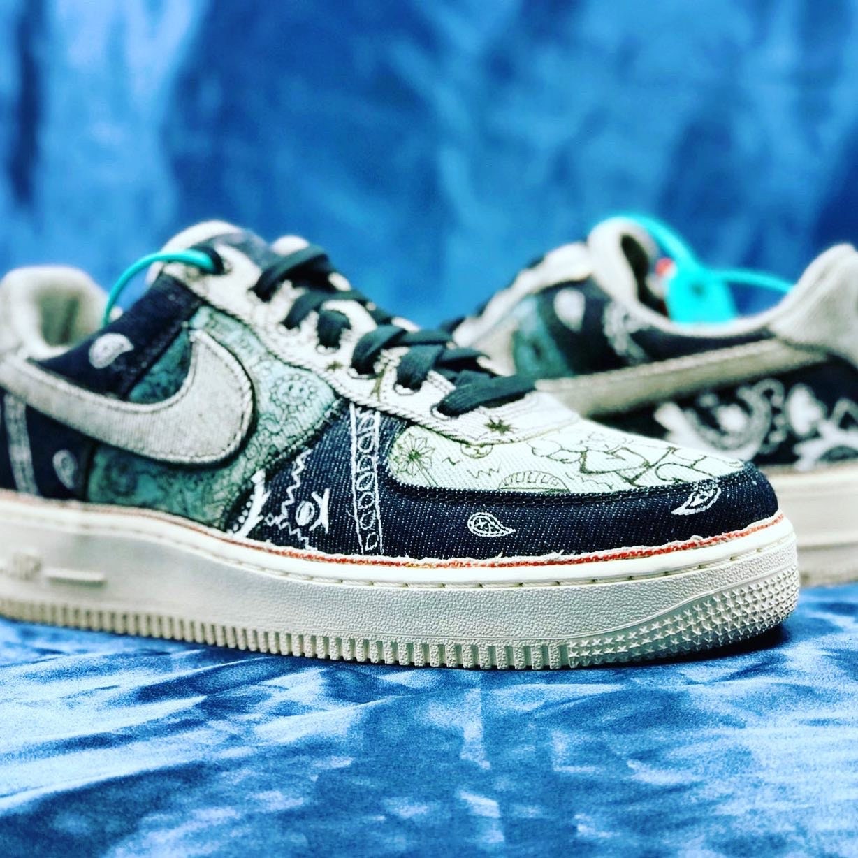 Nike Air Force 1 X Denim Fabric Kaws Custom shoes customized Etsy