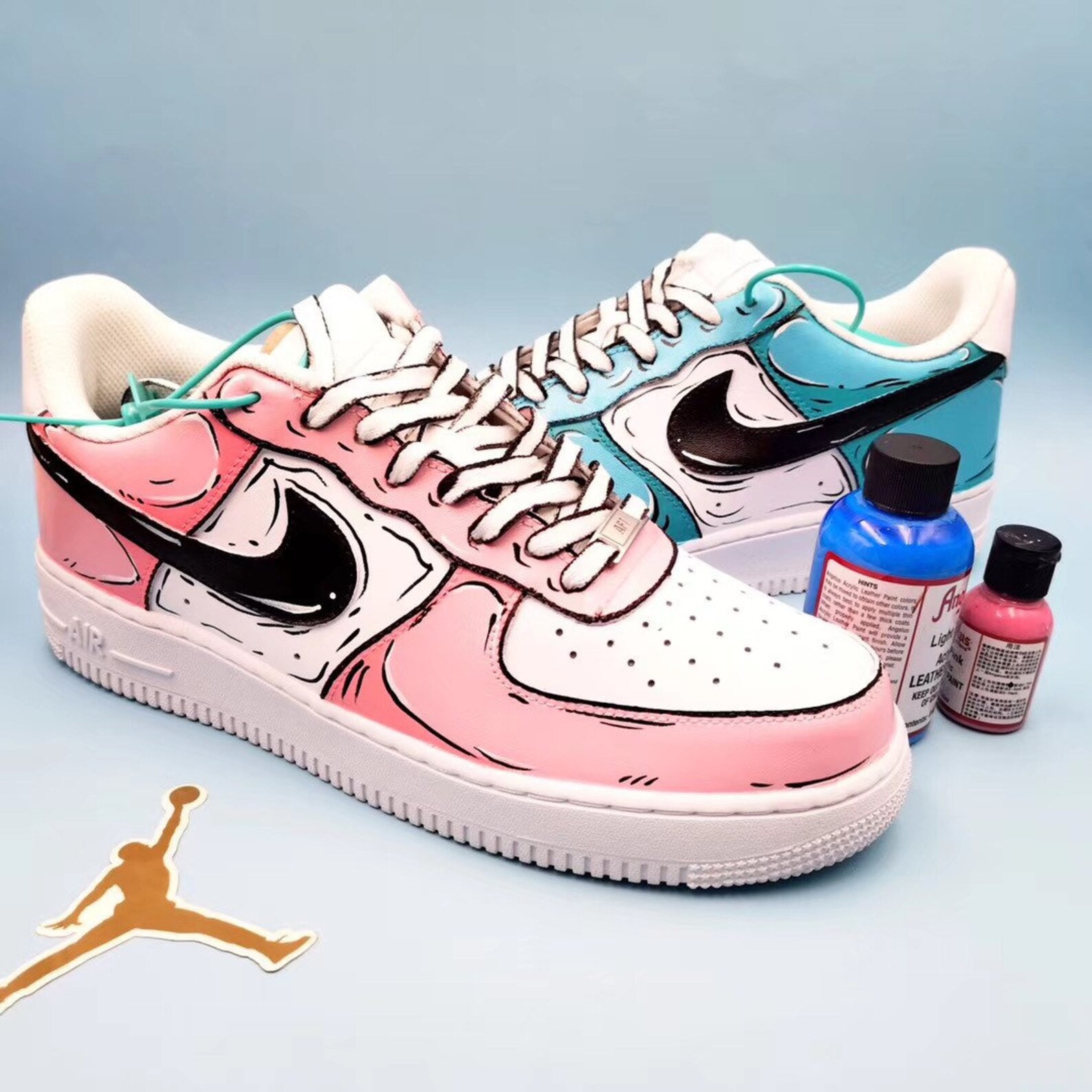 pink and blue air force 1