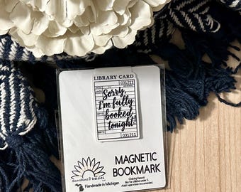 Magnetic Bookmark for Books, Planners, Journals l Fully Booked Library Card