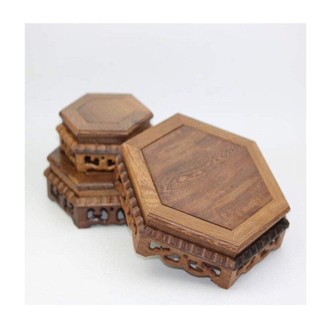 Vase Base , Wooden Vase Stand, Wood Carving Vase Stand, Flower Pot