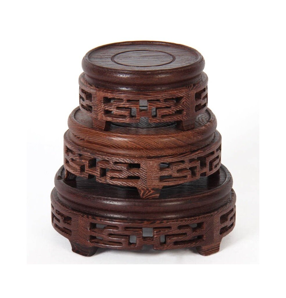 Vase Stand, Wooden Handmade Vase Stand, Wood Carving Vase Stand, Flower Pot Stand, Chinese Solid