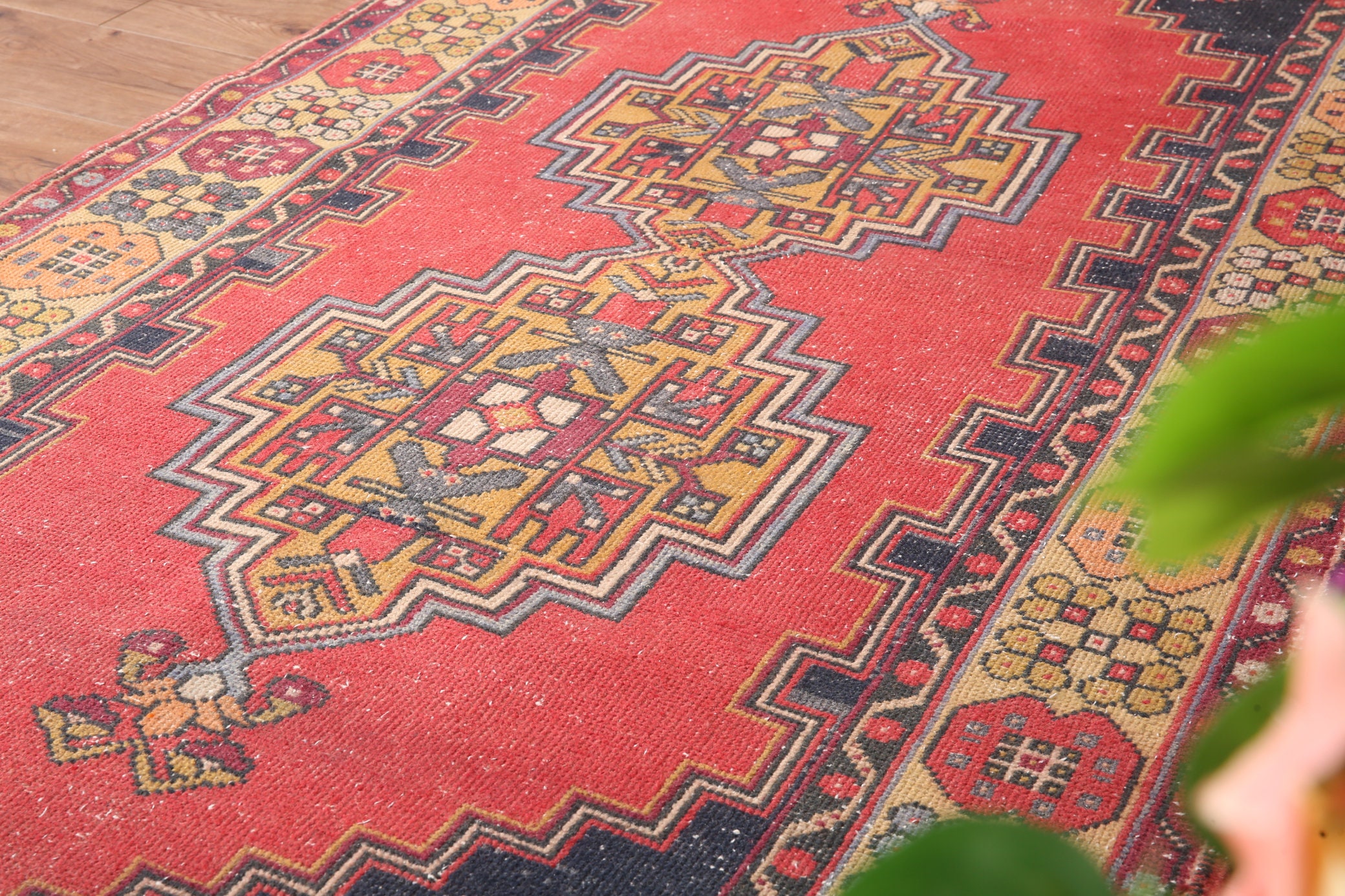 4X7 TURKISH VINTAGE RUG Turkey Vintage Oushak Handmade Wool Etsy