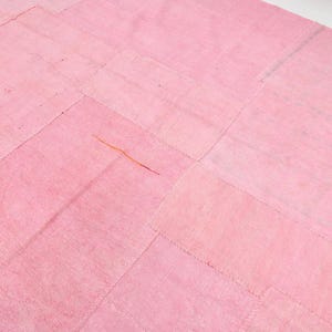 Tapete de cânhamo turco rosa blush 7x10 com patchwork, tapete de juta rosa 7x10, tapete 7x10, tapete rosa 7x10, tapete decorativo de patchwork, tapete de juta neutro, tapete grande 7x10