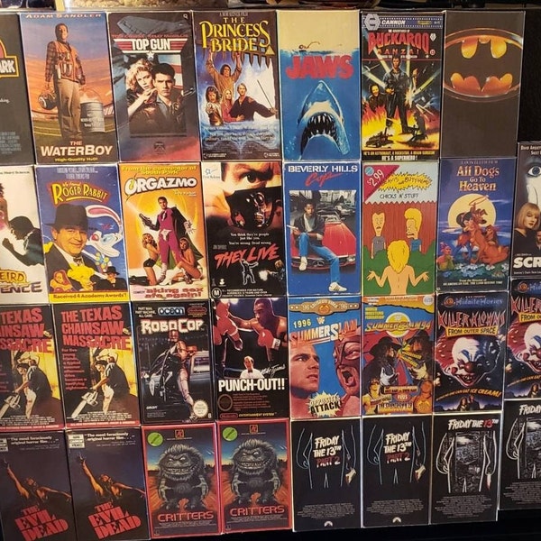 VHS Mini Movie Magnets over '2 1/2 x 4 1/2' lots of titles to choose from under Options