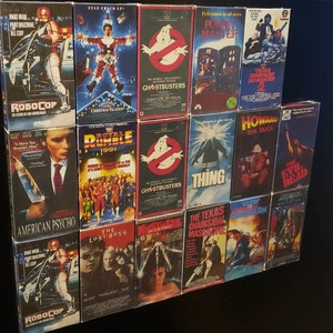 VHS Mini Movie Magnets over &#39;2 1/2 x 4 1/2&#39; lots of titles to choose from
