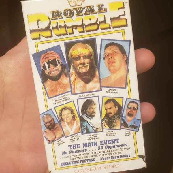 WWF Royal Rumble 1989 Mini VHS Magnet over 2 1/2 inches in width and 4 1/2 in length