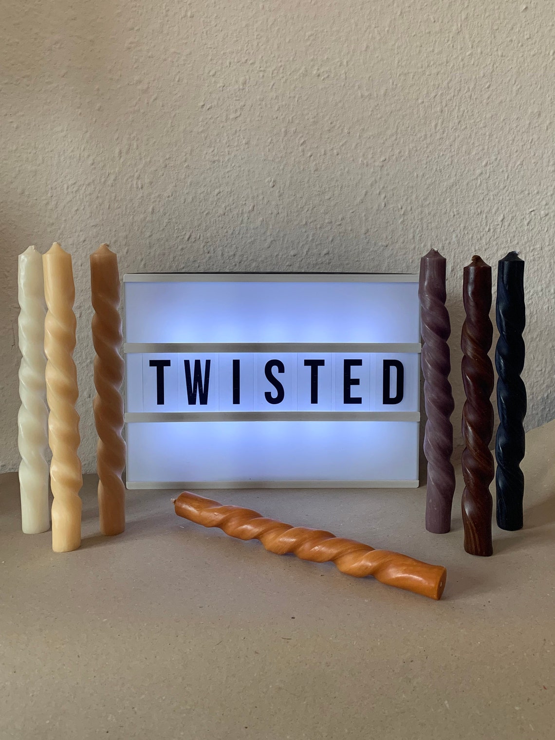 Twisted Candle natural colored twist candles candle Etsy
