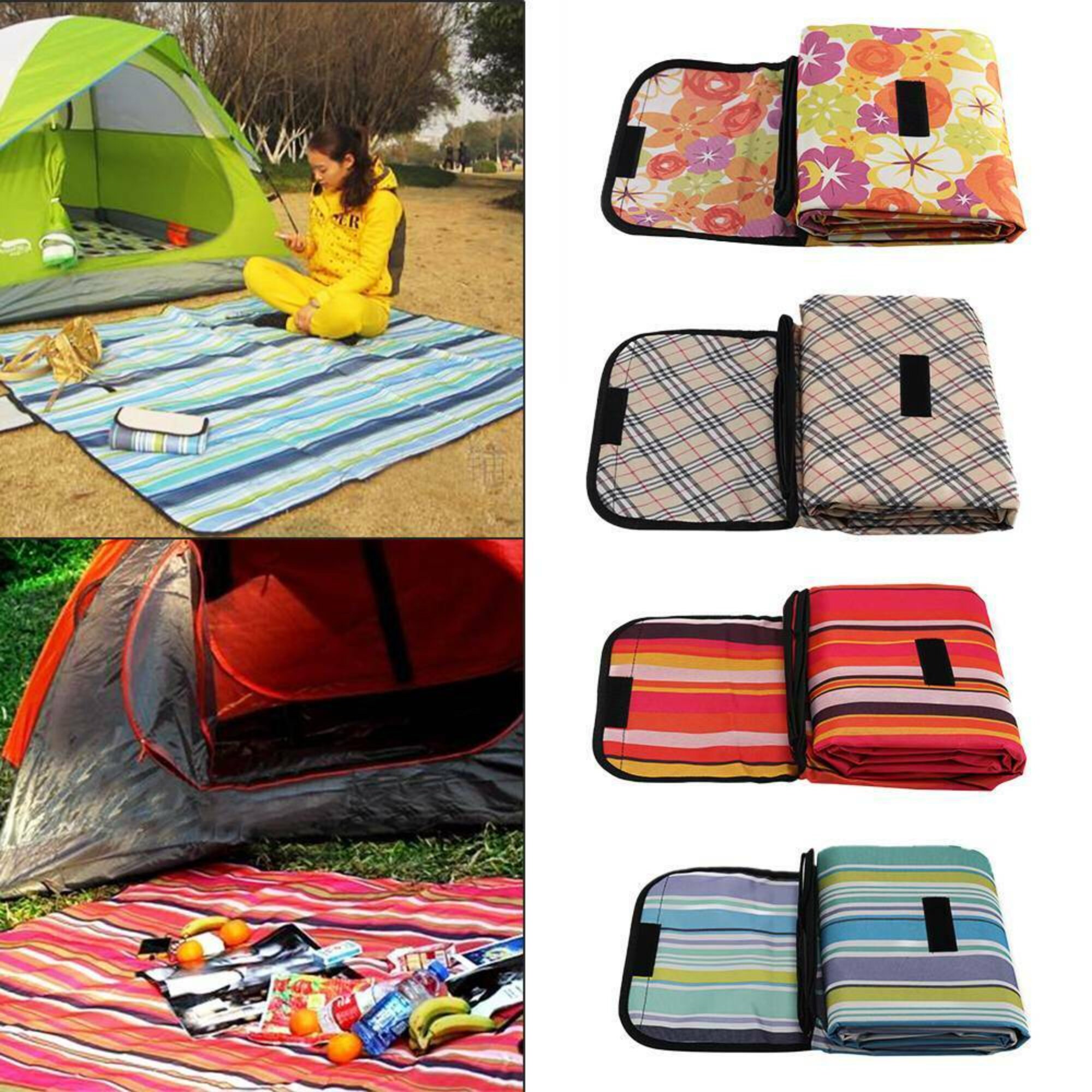 Outdoor Picnic Blanket Rug Waterproof Backing Camping Festival Etsy