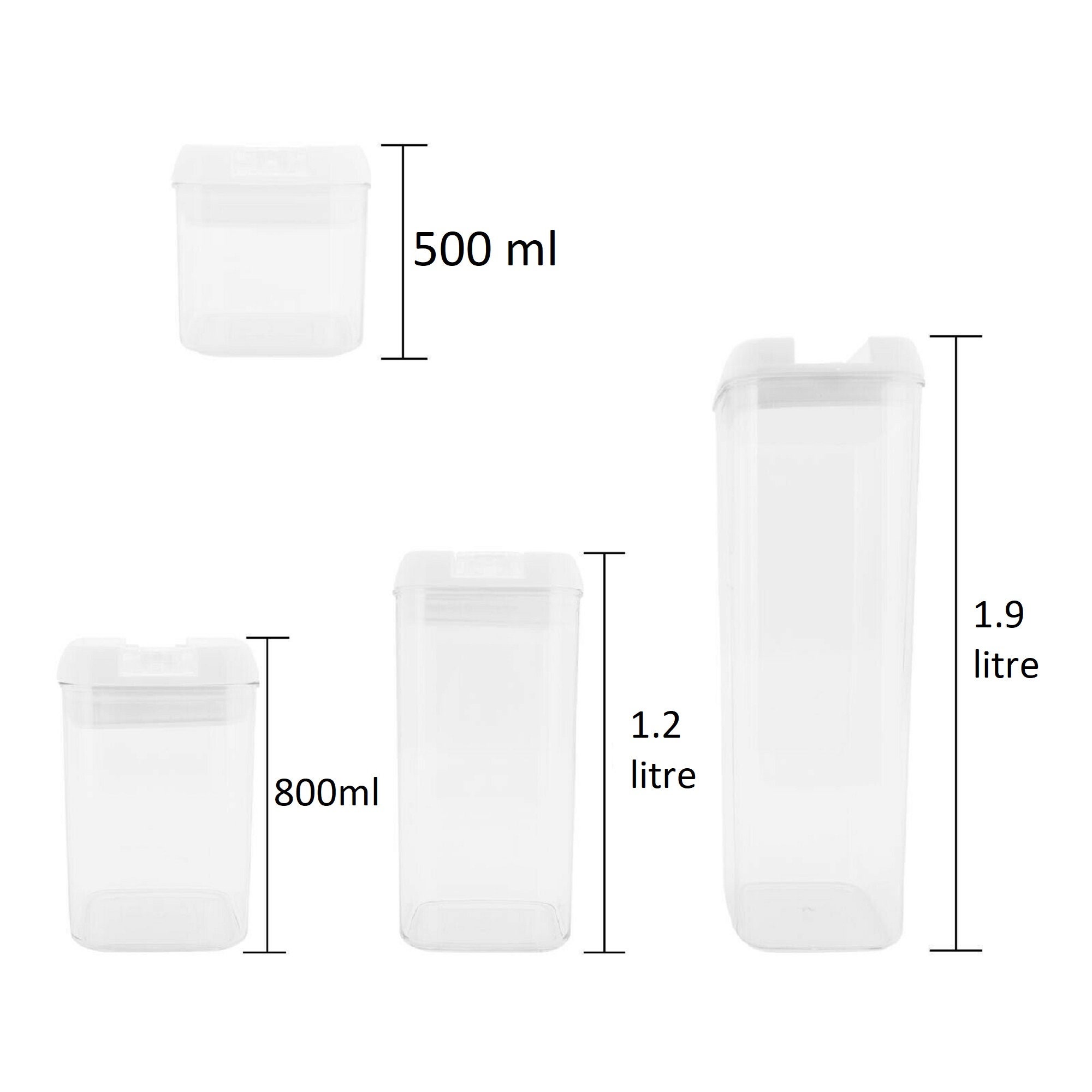4 Large Capacity Airtight Dry Food Containers Durable Cereal Etsy