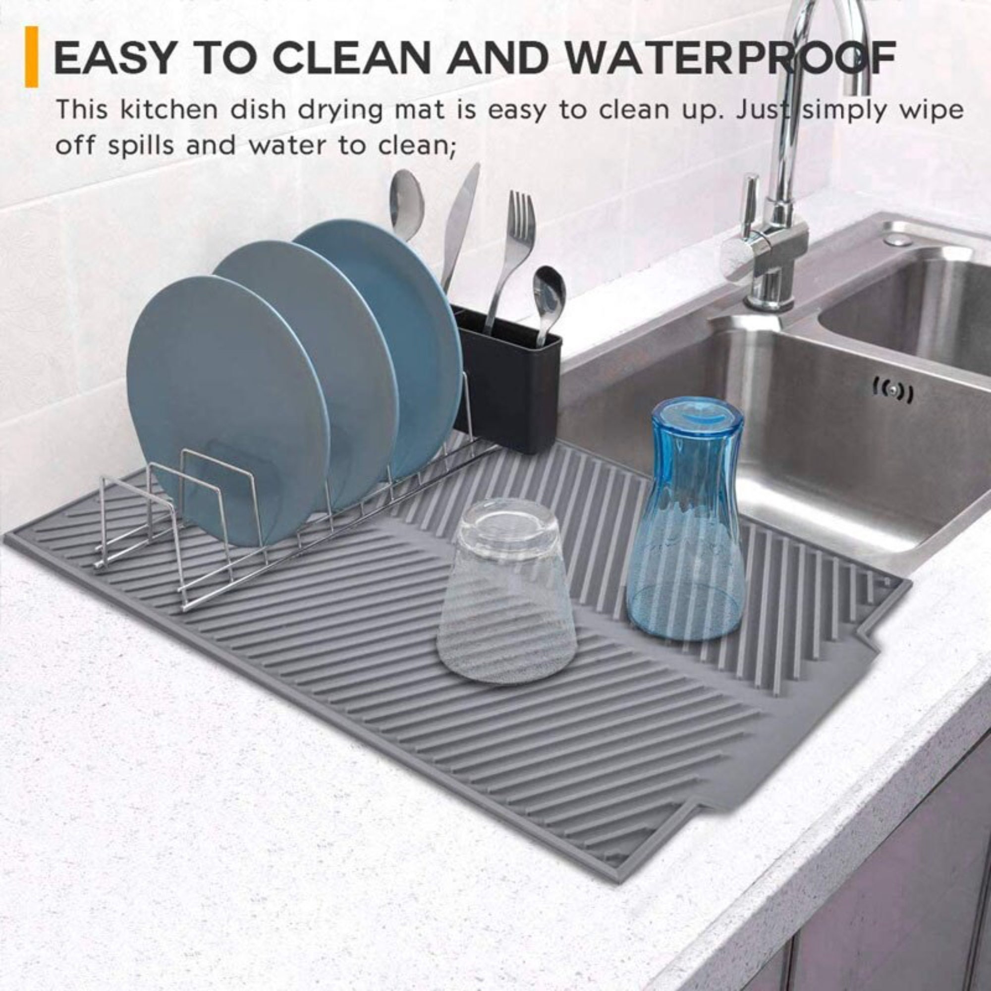 Sink Drying Mat Kitchen Silicone Dish Placemat Tableware Etsy