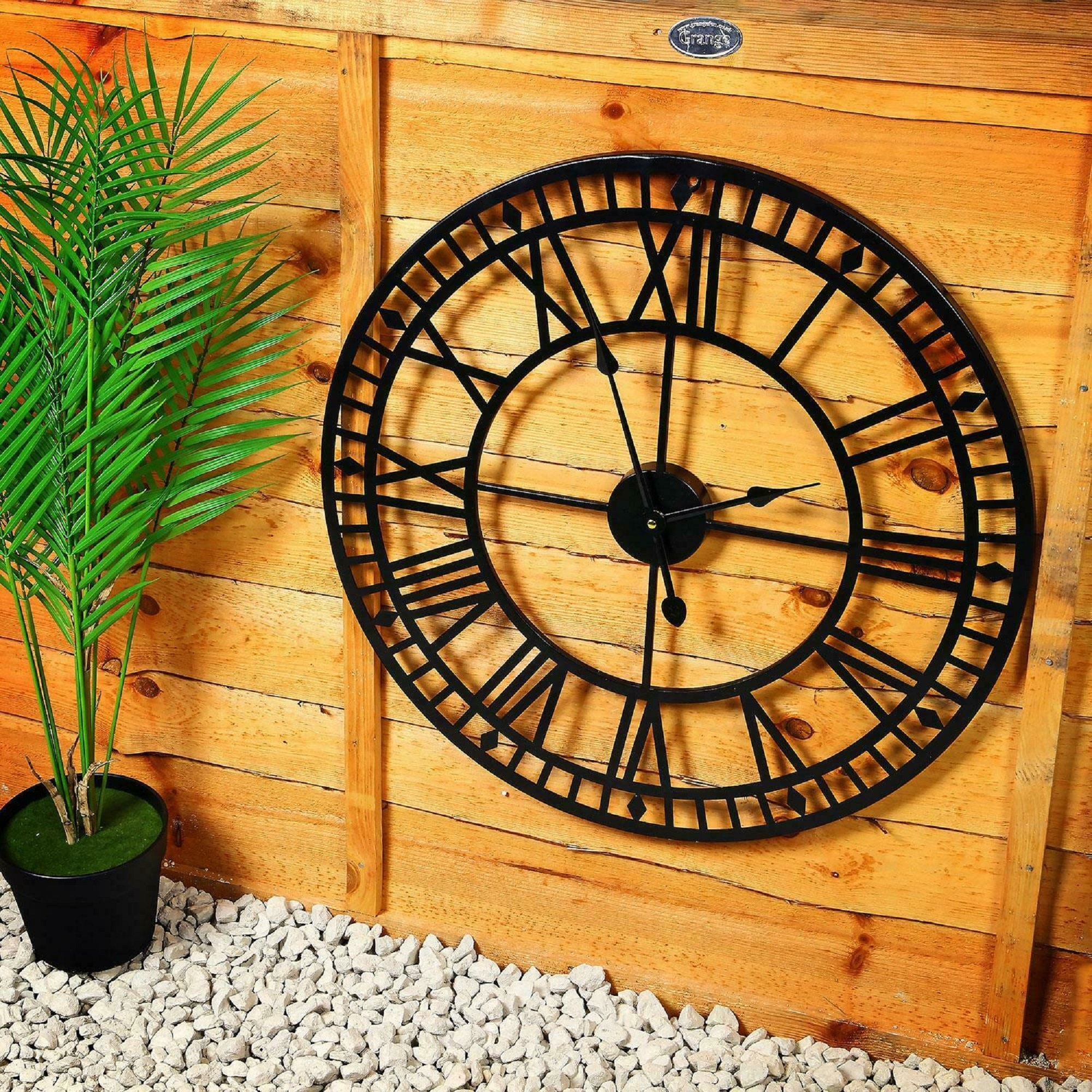 60cm Large Outdoor Garden Wall Clock Big Roman Numerals Giant Etsy
