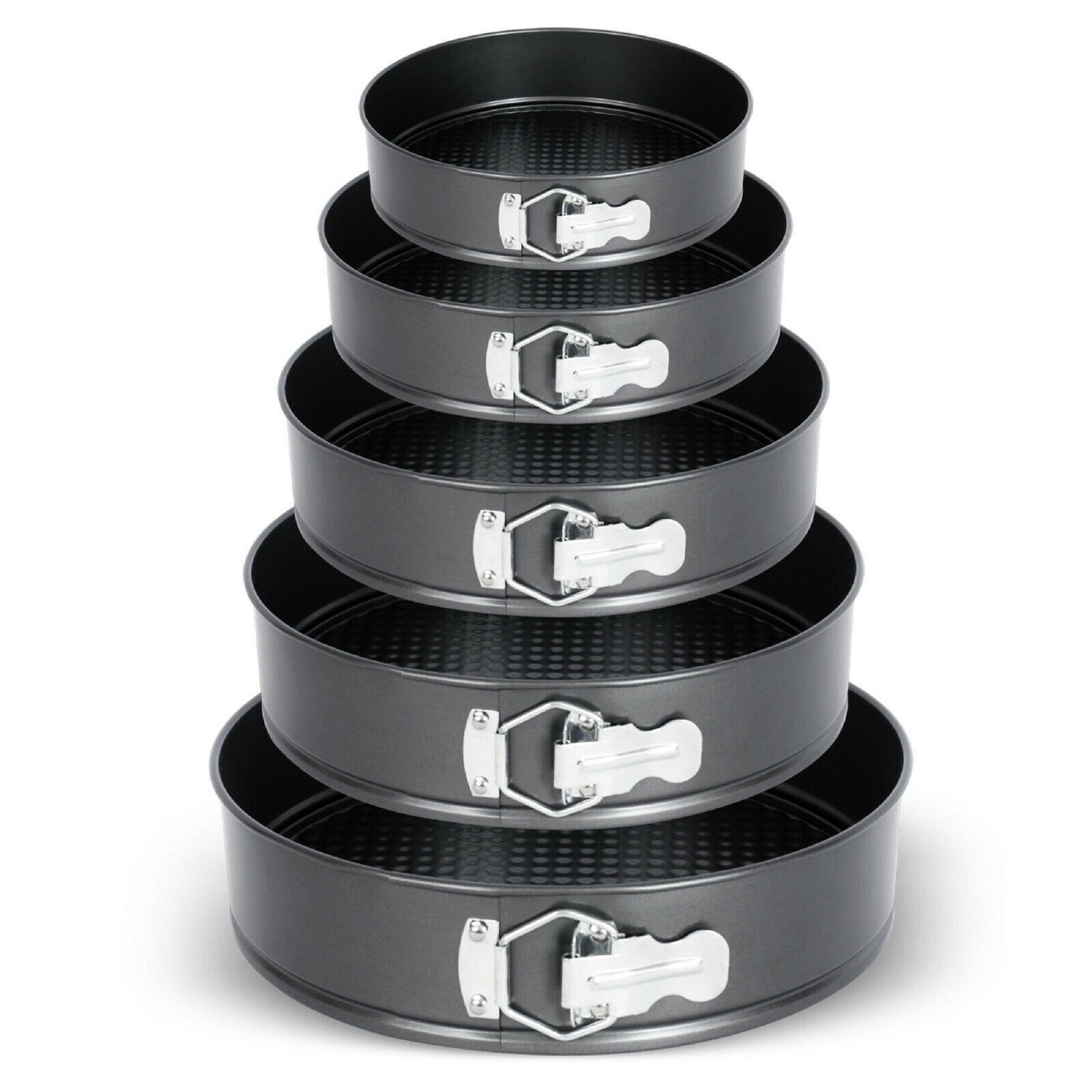 New Set of 5 or 3 Round Cake Tin Set Non Stick Spring Form Etsy UK