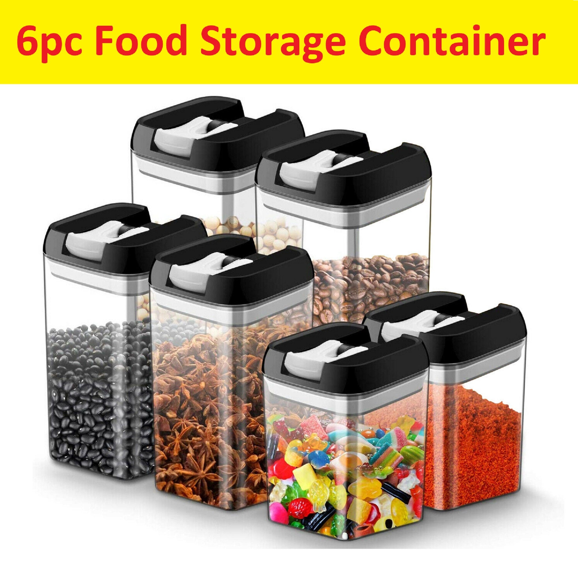 4 Large Capacity Airtight Dry Food Containers Durable Cereal Etsy
