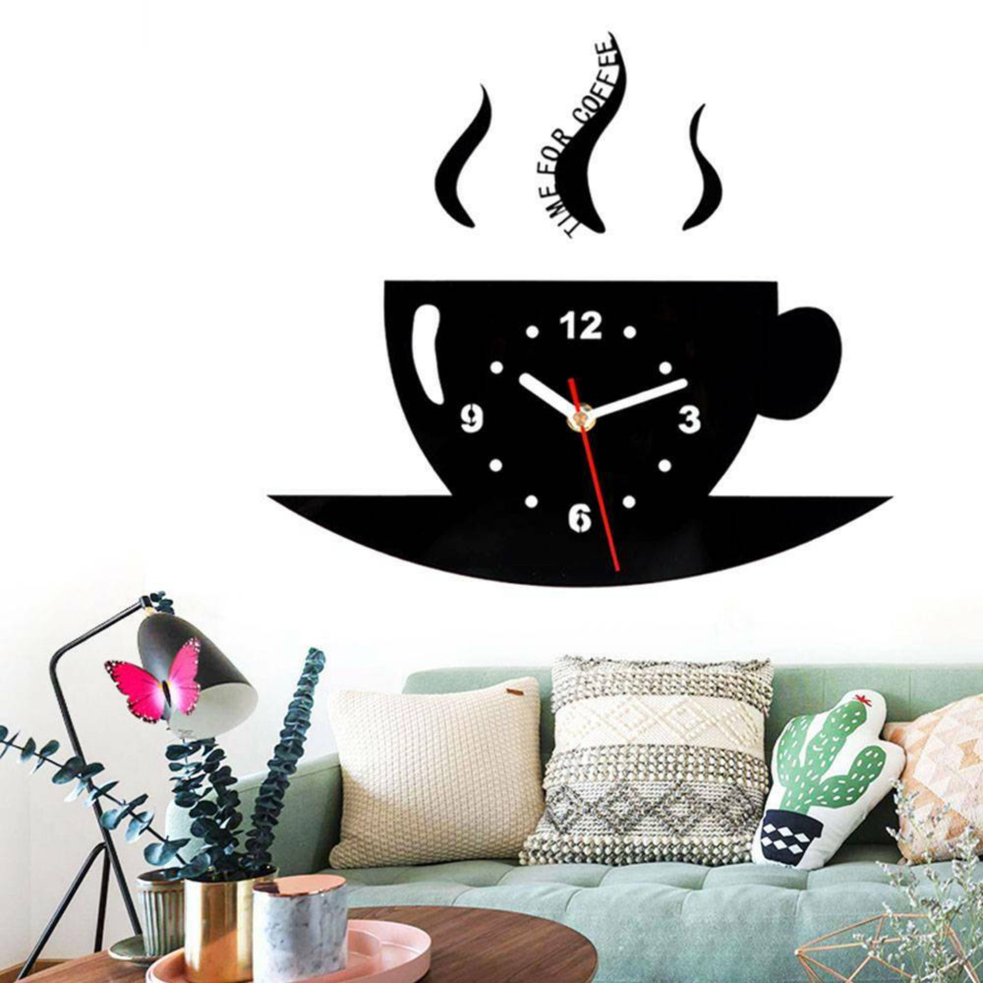 Living Room Kitchen Wall Clock Coffee Cup Shaped Decorative | Etsy