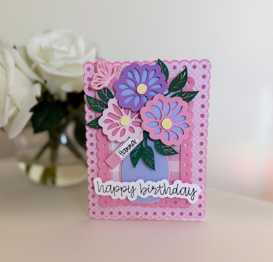 Personal Birthday Card, Floral Bouquet Happy Birthday Card - Etsy