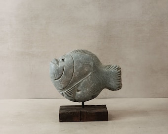 Sculpture de poisson en pierre - Zimbabwe - 31,6